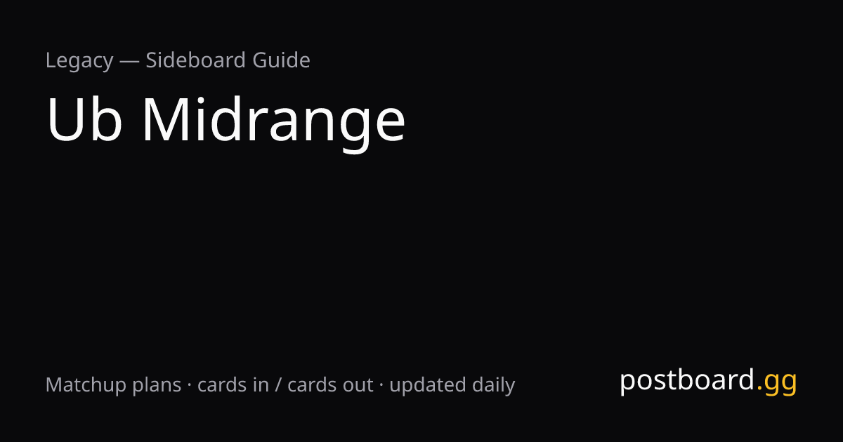 Ub Midrange Sideboard Guide & Decklist — Legacy | postboard.gg