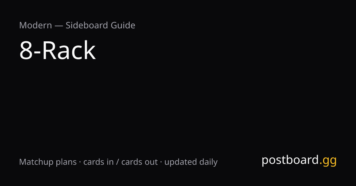 8-Rack Sideboard Guide & Decklist — Modern | postboard.gg