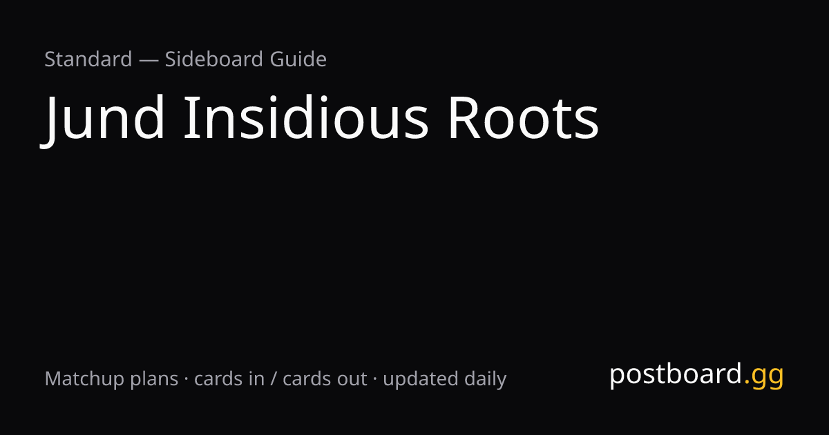 Jund Insidious Roots Sideboard Guide & Decklist — Standard | postboard.gg